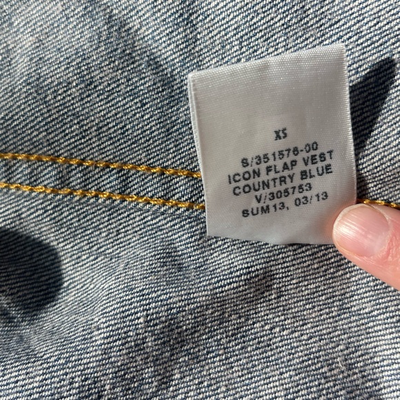 GAP 1969 Denim Icon Flap Vest Cotton Country Blue XS - Picture 3 of 7
